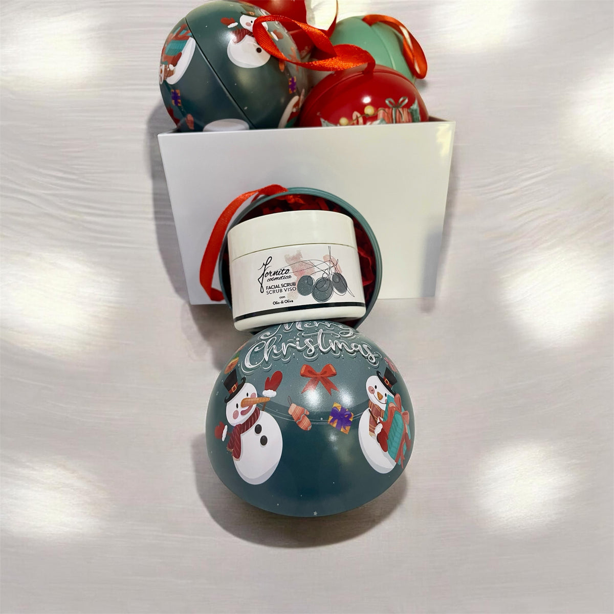 Pallina di Natale con Scrub Viso