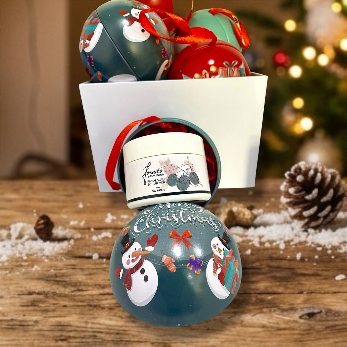 Pallina di Natale con Scrub Viso